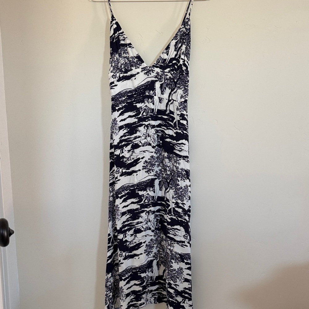 Reformation Navy & White Dress